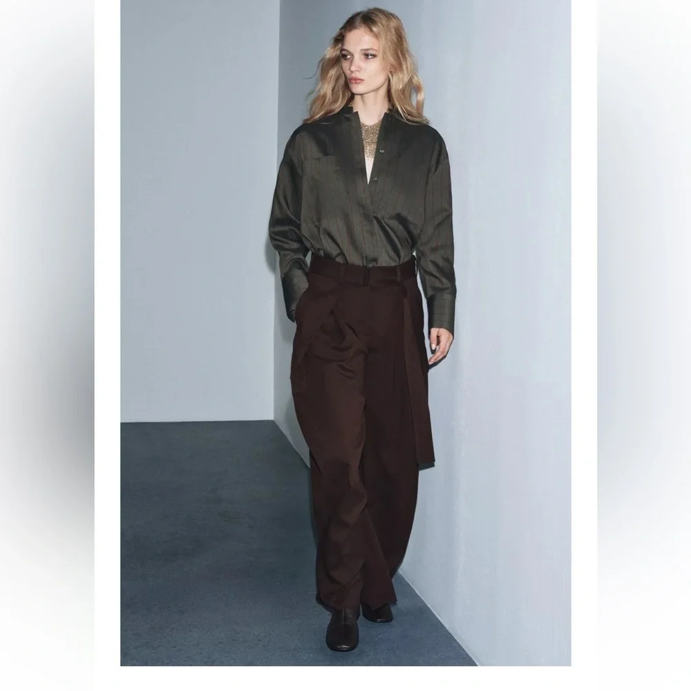 VIRAL NEW ZARA PLEATED CARGO PANTS  SIZE XS 🚨NO DISCOUNT